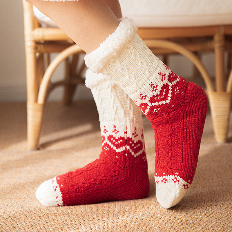 Non-slip Love Knitted Plush Floor Socks - Image 2