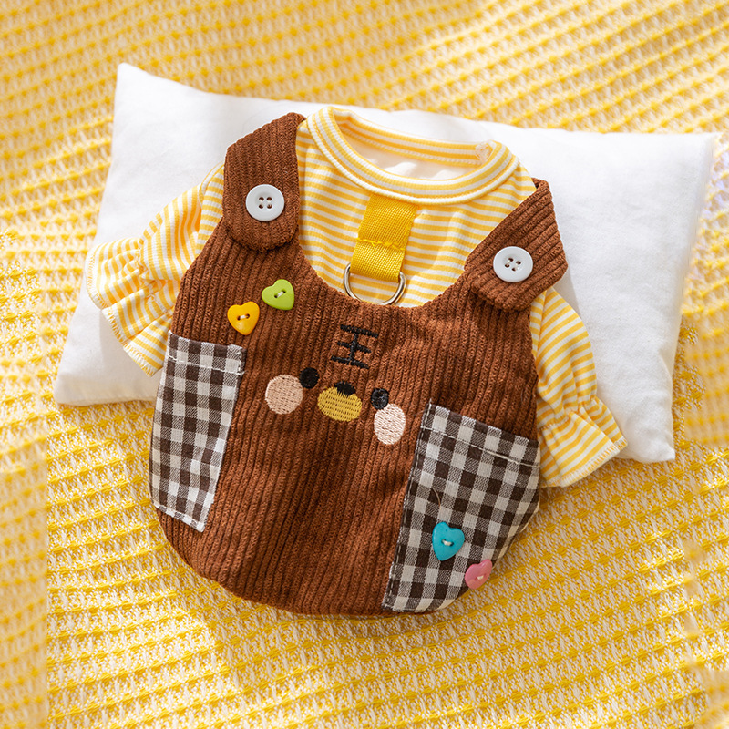 Pet Dog Two-Legged Simple Checkered Suit - Image 4