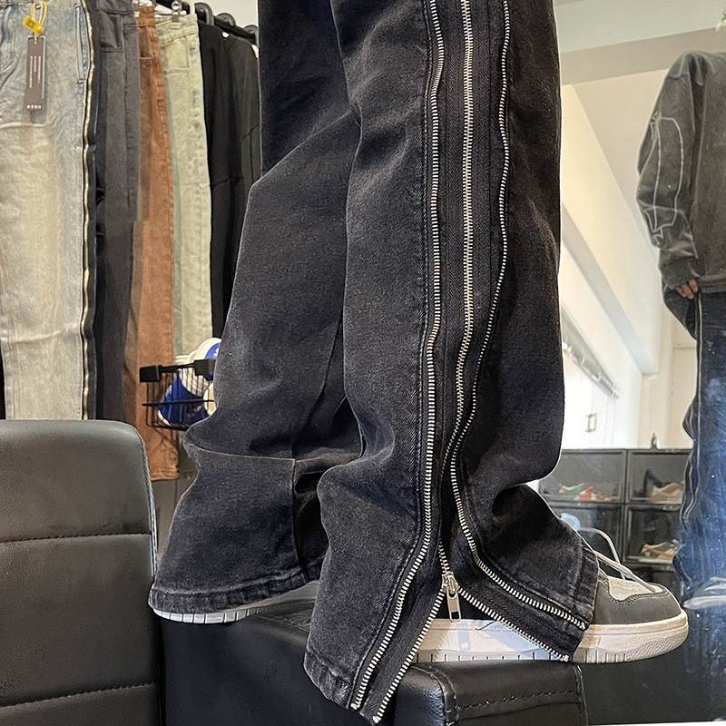 Straight Denim Zippered Trousers For Men - Image 6