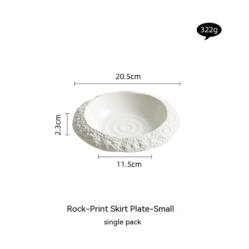 Household Ceramic Rock Pattern Deep Plates - Image 10
