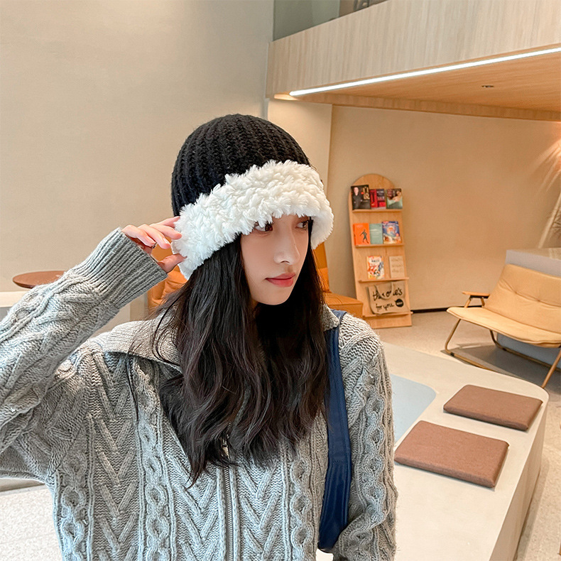 Fashionable Large Head Circumference Knitted Wool Hat - Image 4