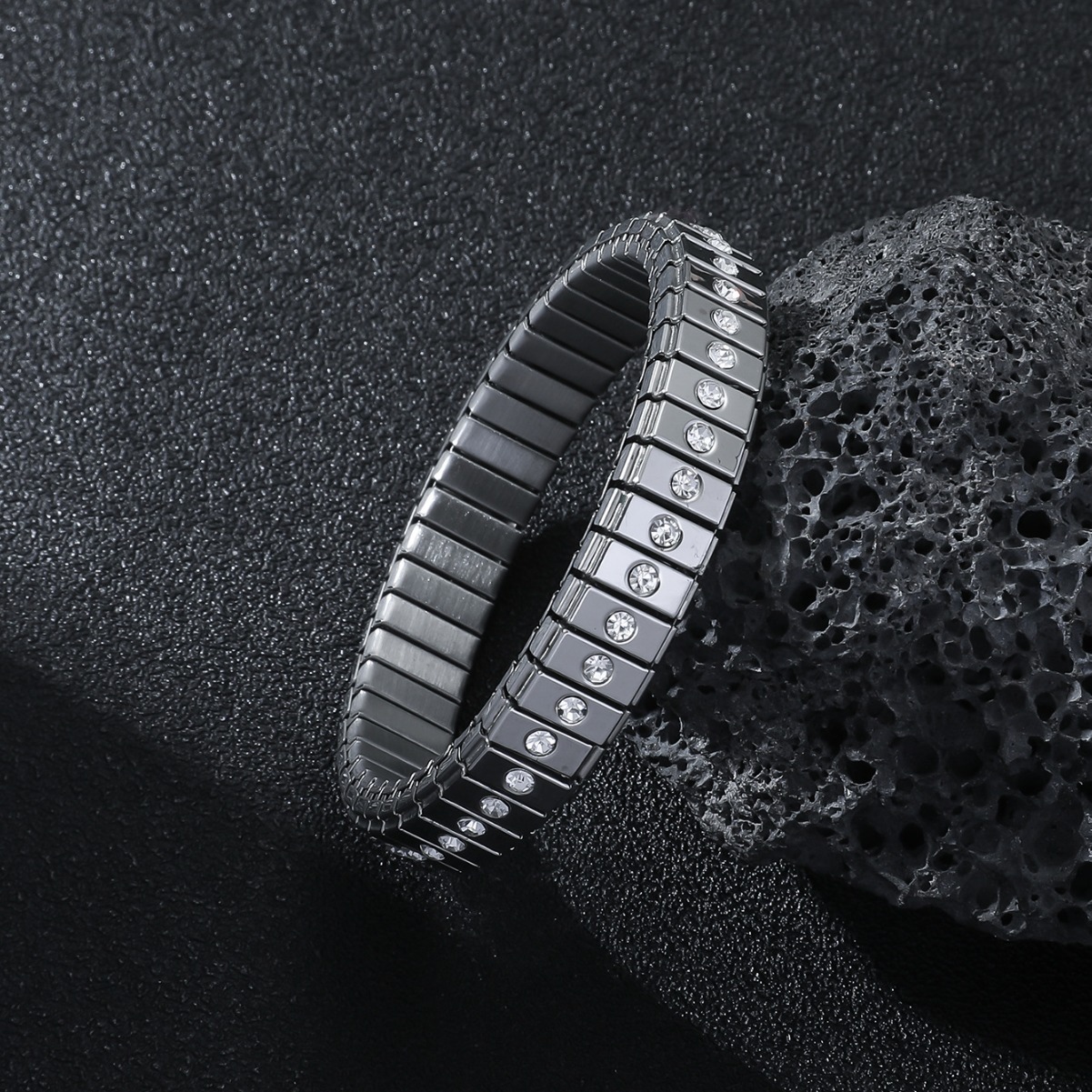 Cold Stainless Steel Diamond Bracelet For Men - Image 10