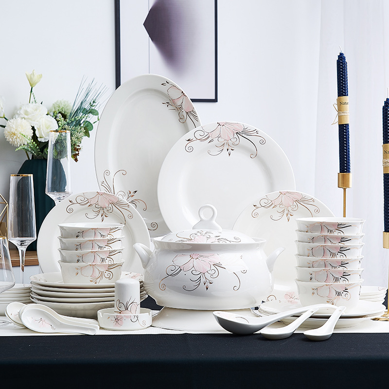 Luxury Bone China Ceramic Bowls And Saucers Set - Image 9