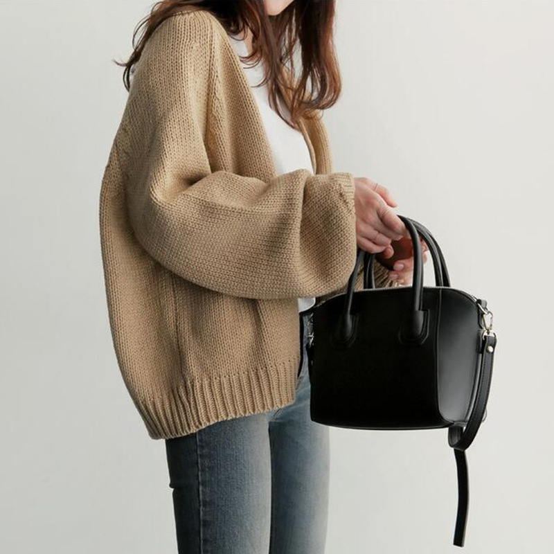 Puffy Woven Cardigan Sweater - Image 8