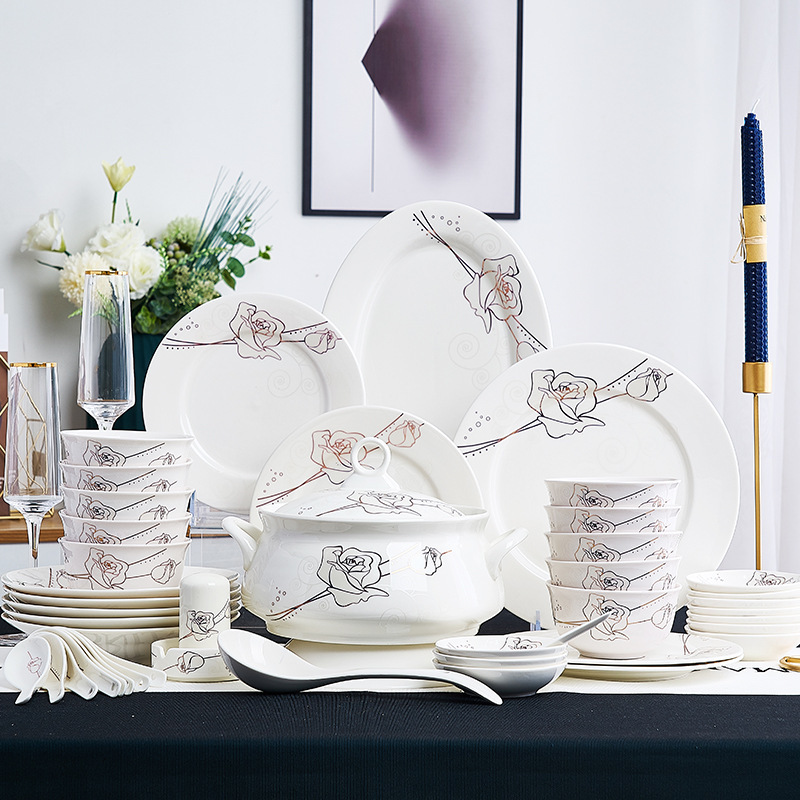 Luxury Bone China Ceramic Bowls And Saucers Set - Image 8
