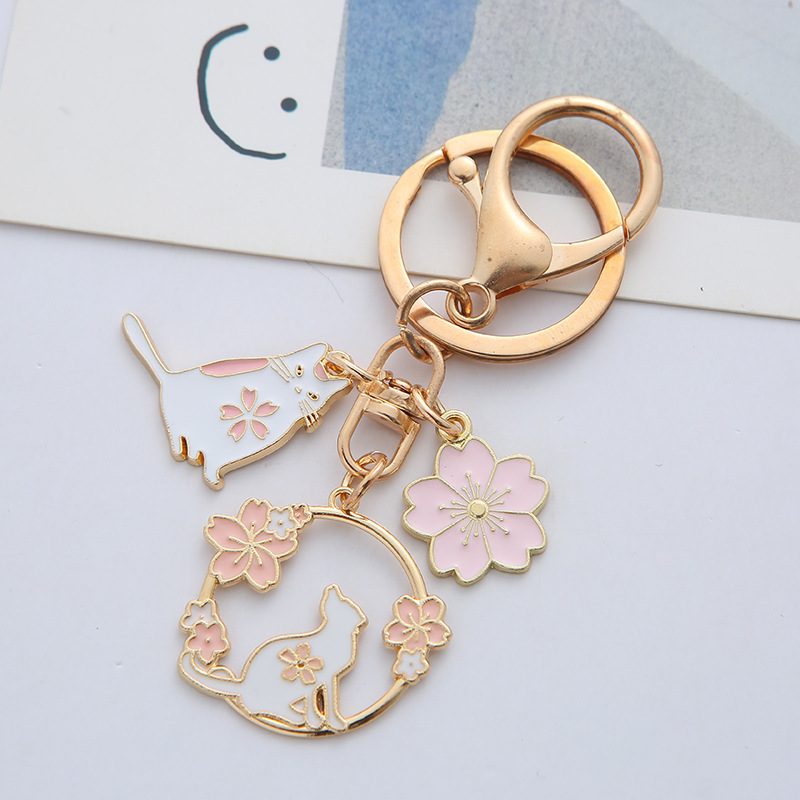 Cute Rabbit Cat Alloy Keychain Pendant - Image 4