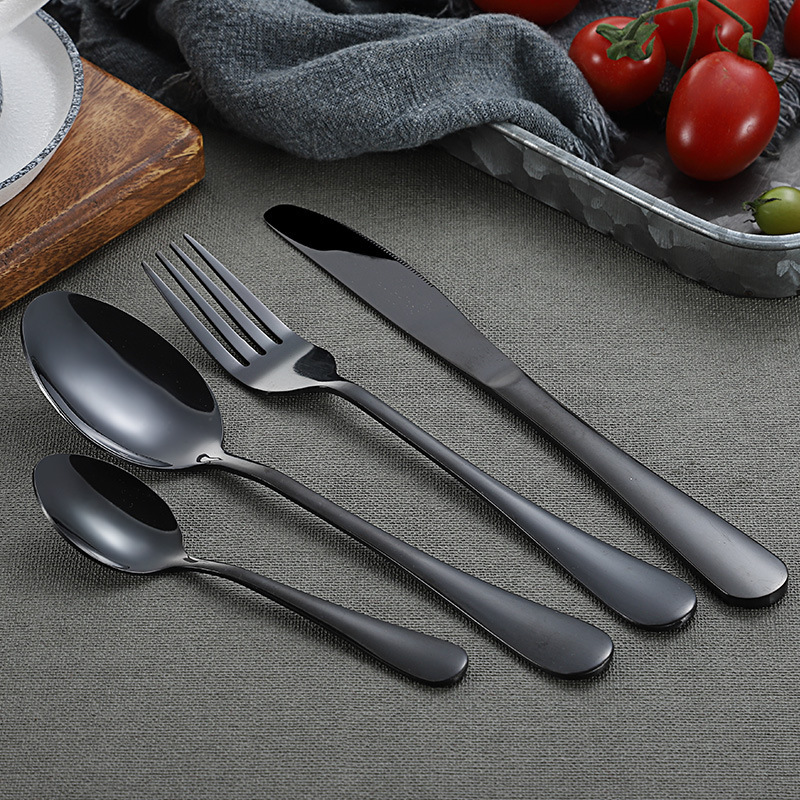 Stainless Steel Titanium-Plated Cutlery 4 Piece Set - Image 5