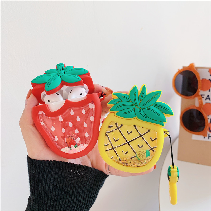 Silicone Strawberrry Airpod Protective Case