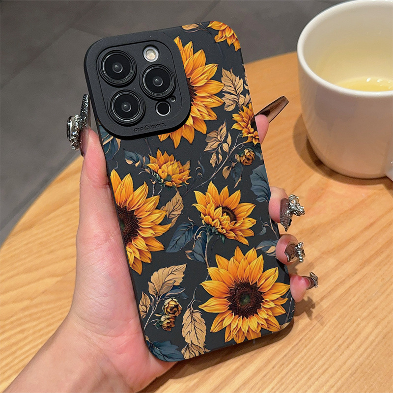 Vintage Sunflower Shockproof Frosted Phone Case