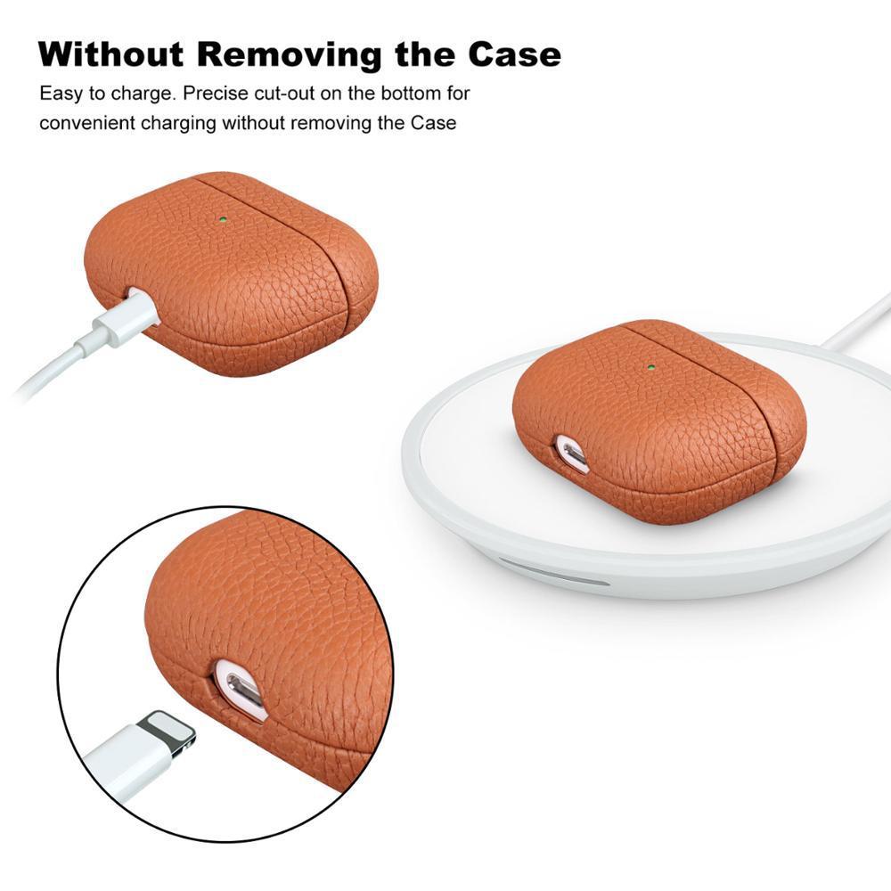 Portable Leather Litchi Pattern Earbuds Case - Image 5