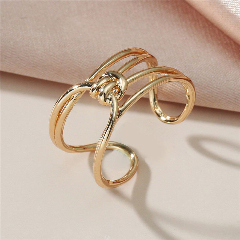 Personality Geometric Adjustable Cross Ring