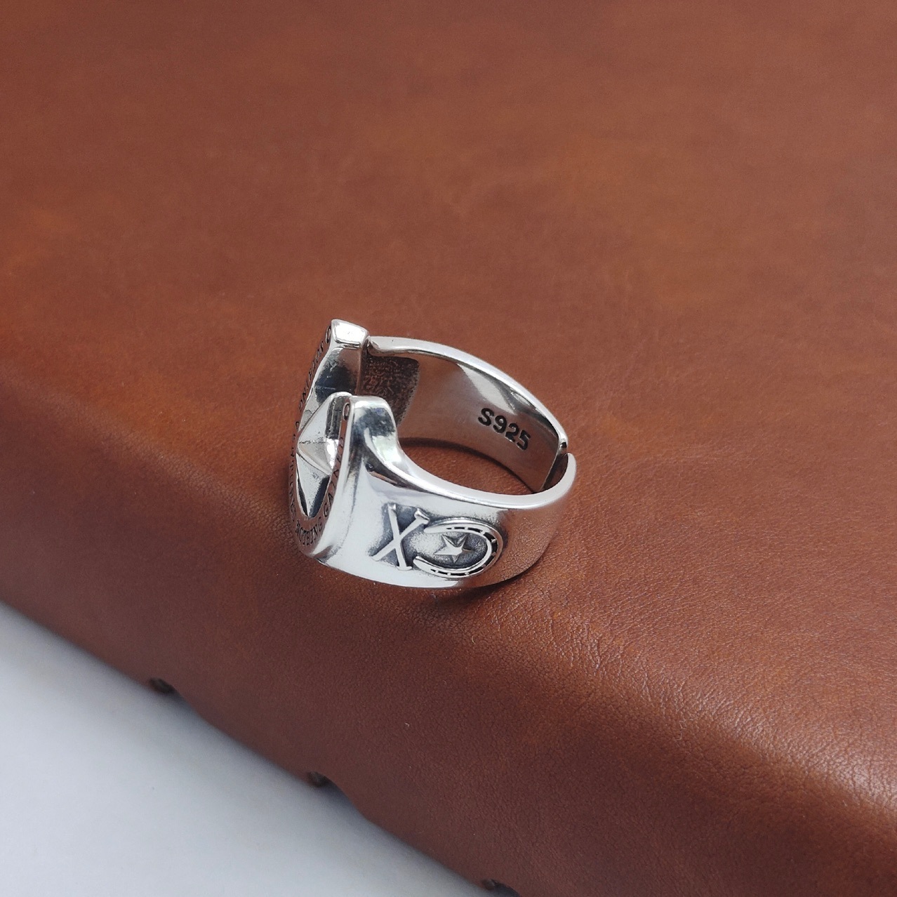 S925 Sterling Silver Pentagram Men Ring - Image 5