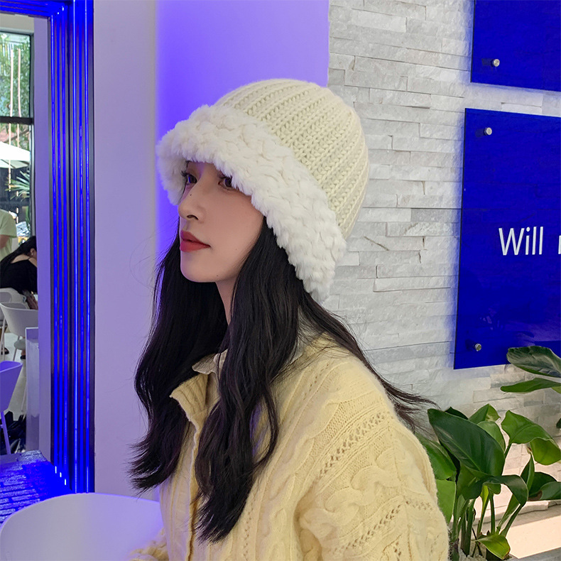 Fashionable Large Head Circumference Knitted Wool Hat - Image 3