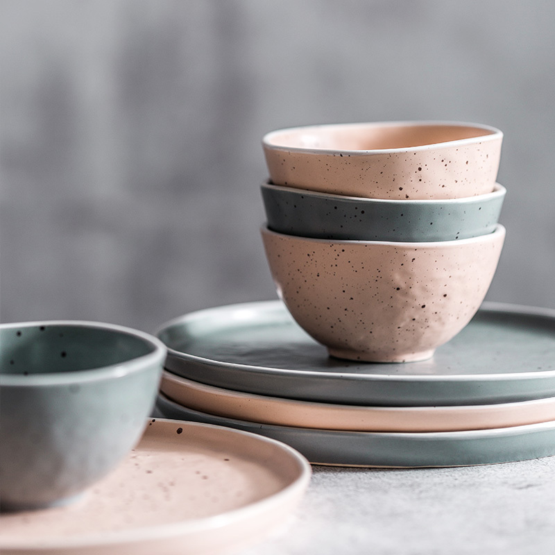 Household Dotted Black Matte Tableware Set - Image 3