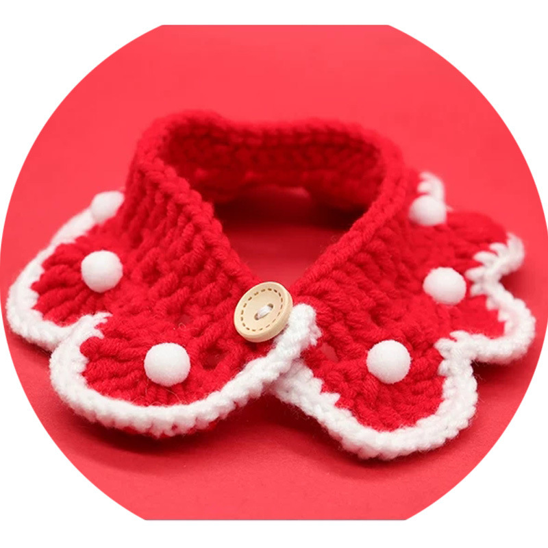Pet Rabbits Knitted Collars Saliva Towels - Image 3