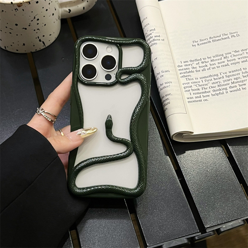 Electroplated Glossy Hollow Snake Phone Case - Image 2