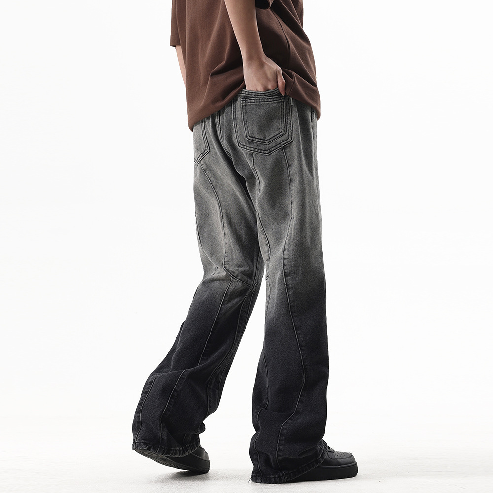 Fashion Tie-dye Gradient Denim Trousers Men - Image 10