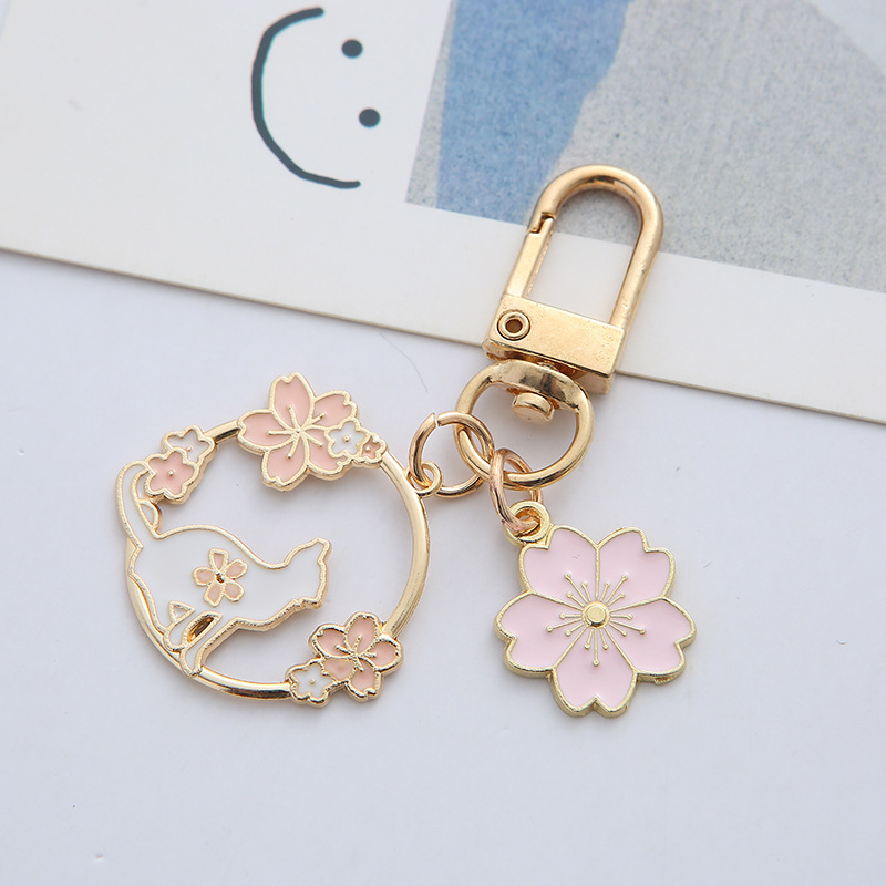 Cute Rabbit Cat Alloy Keychain Pendant - Image 6