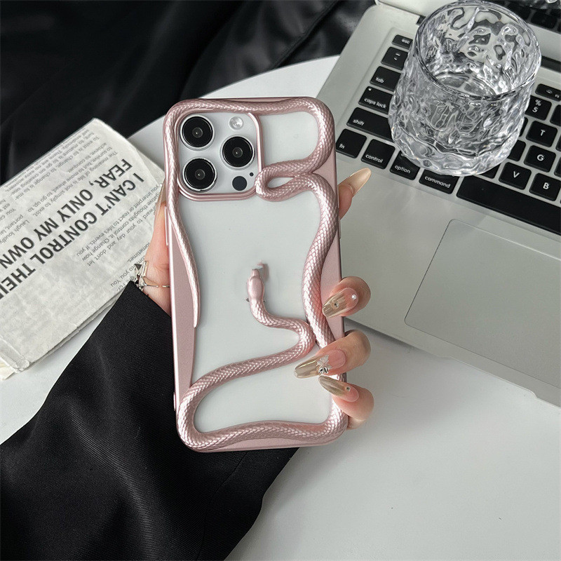 Electroplated Glossy Hollow Snake Phone Case - Image 8