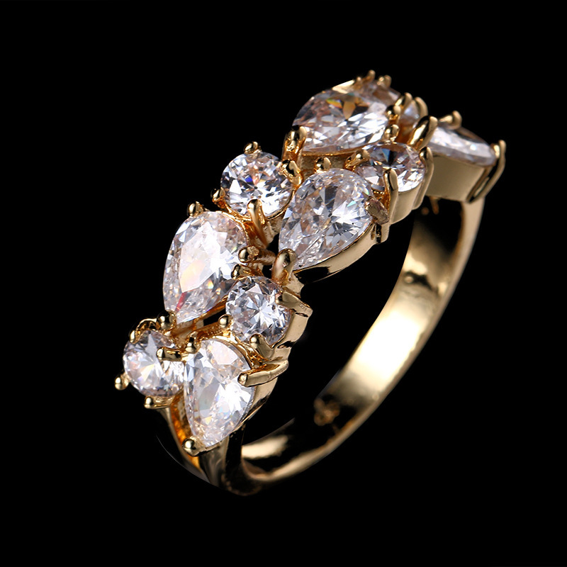 Female Rose Color Zircon Gold Ring - Image 4