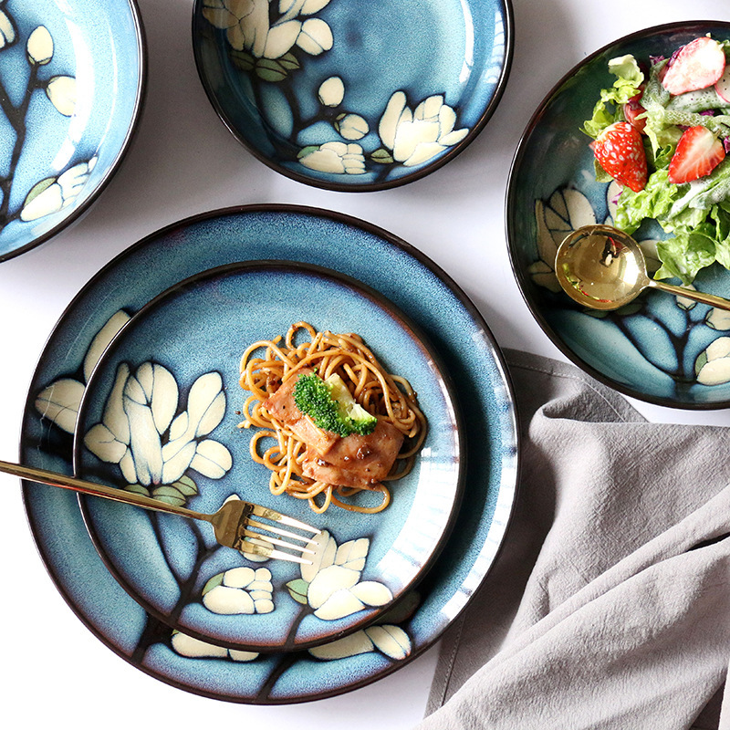 Creative Underglaze Color Hand-painted Bowls And Plate