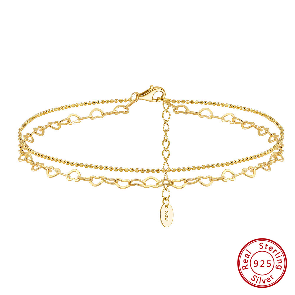 S925 Sterling Silver Double-layer Silver Anklet - Image 2