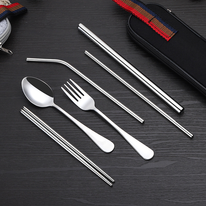 Portable 304 Stainless Steel Titanium-Coated Cutlery - Image 7