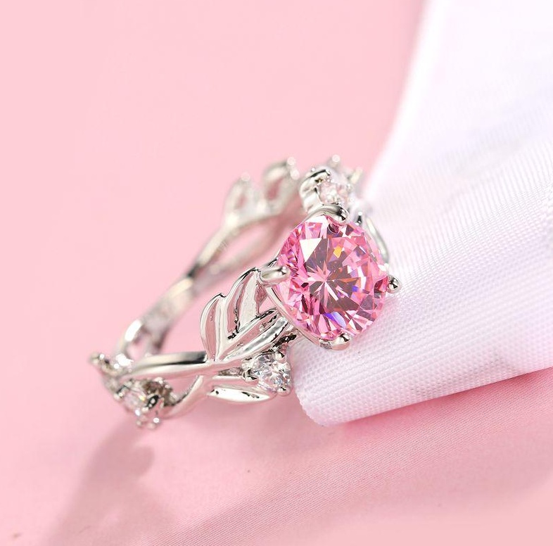 Red Gemstone Silver Plated Ring
