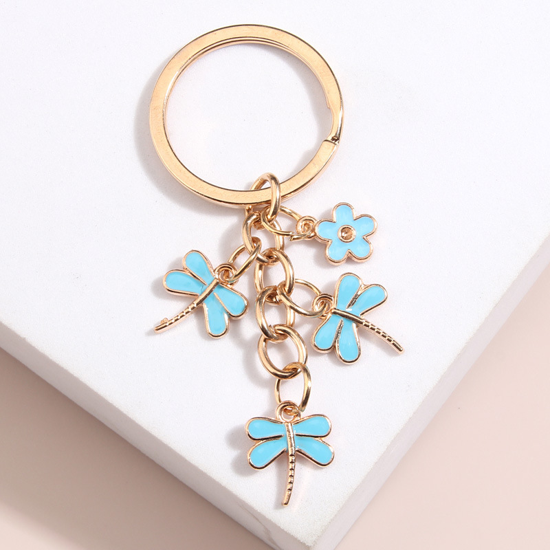 Handmade Little Bee Dripping Oil Flower Keychain