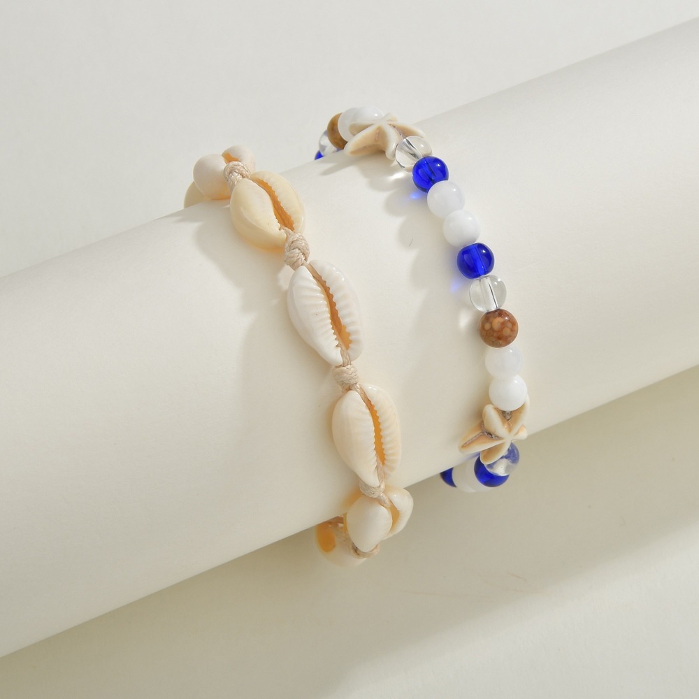 Multi-Piece Shell Turquoise Anklet - Image 2