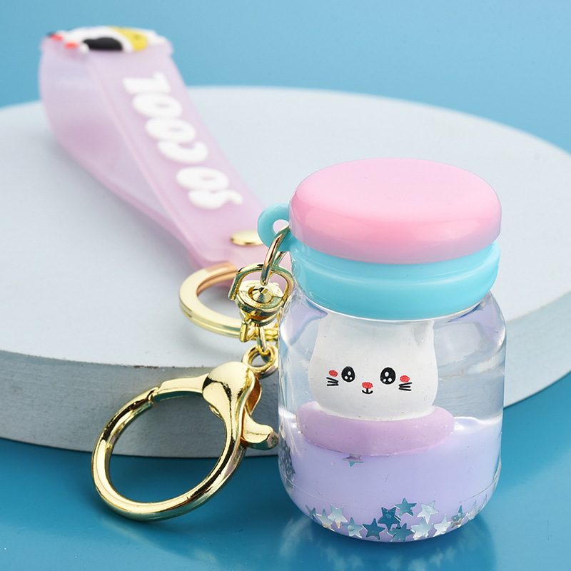 Floating Kitten Macaron Quicksand Keychain - Image 6
