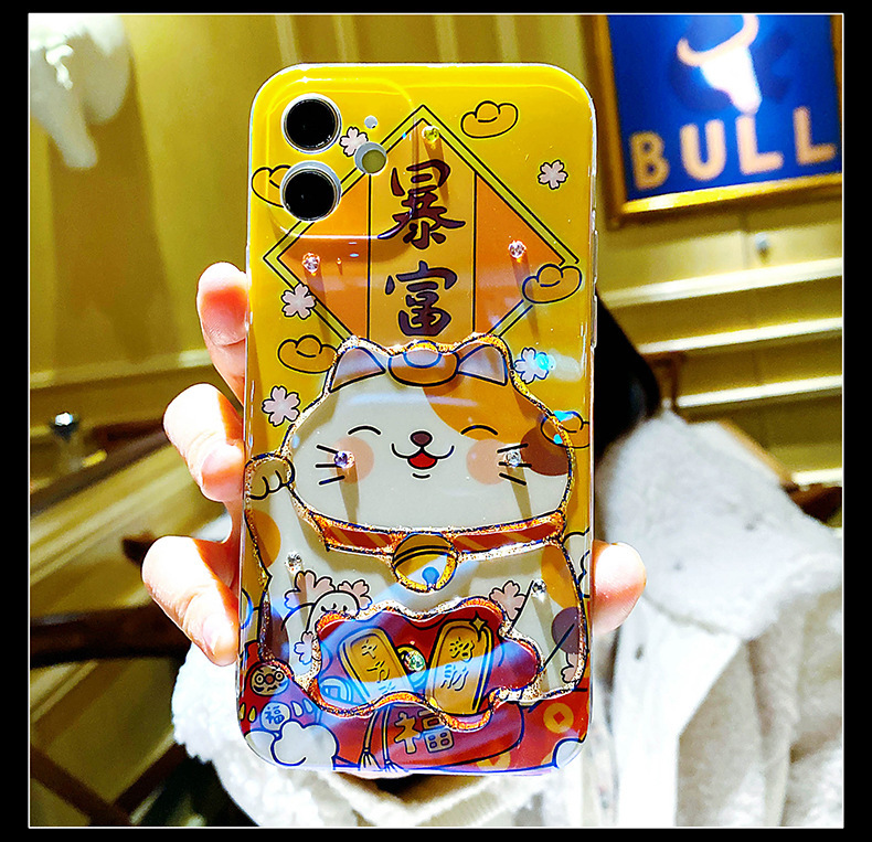 Zhaocai Cat Adhesive Mobile Phone Case - Image 5