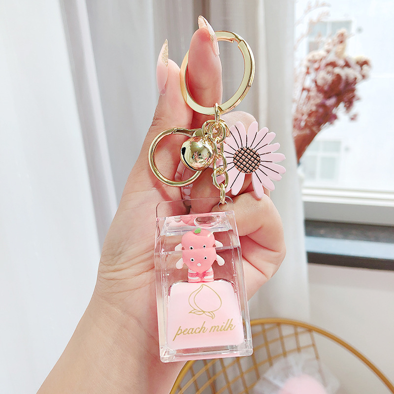 Cartoon Fruit Daisy Acrylic Bottle Keychain - Image 9