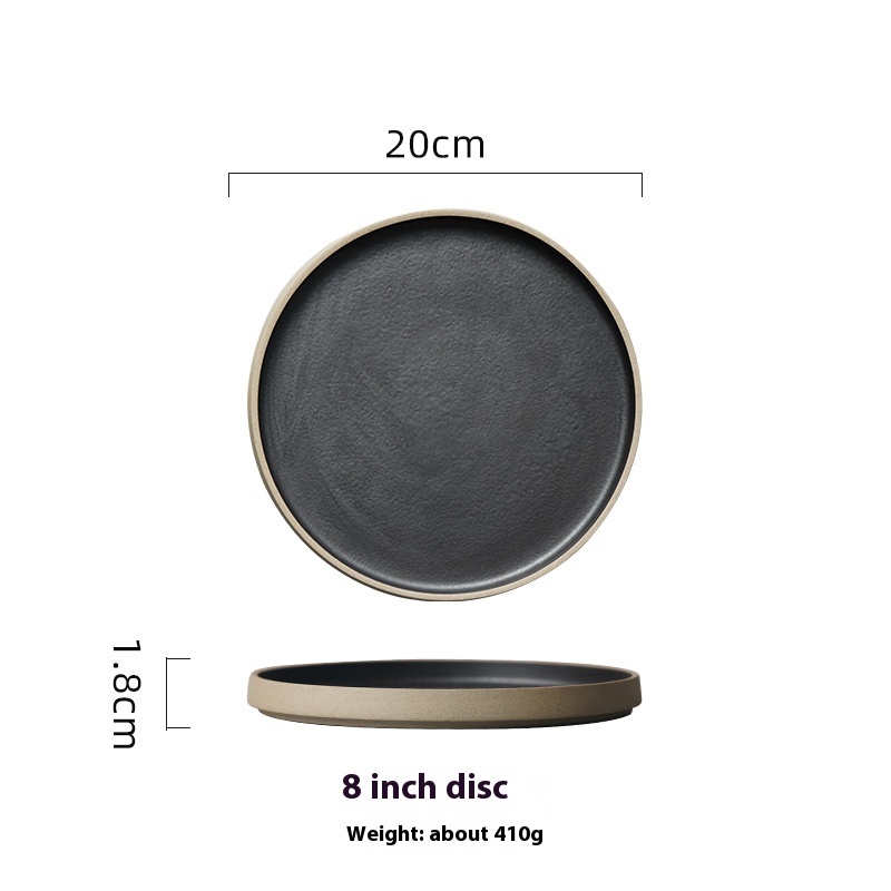 Creative Retro Circle Pottery Clay Plates - Image 8