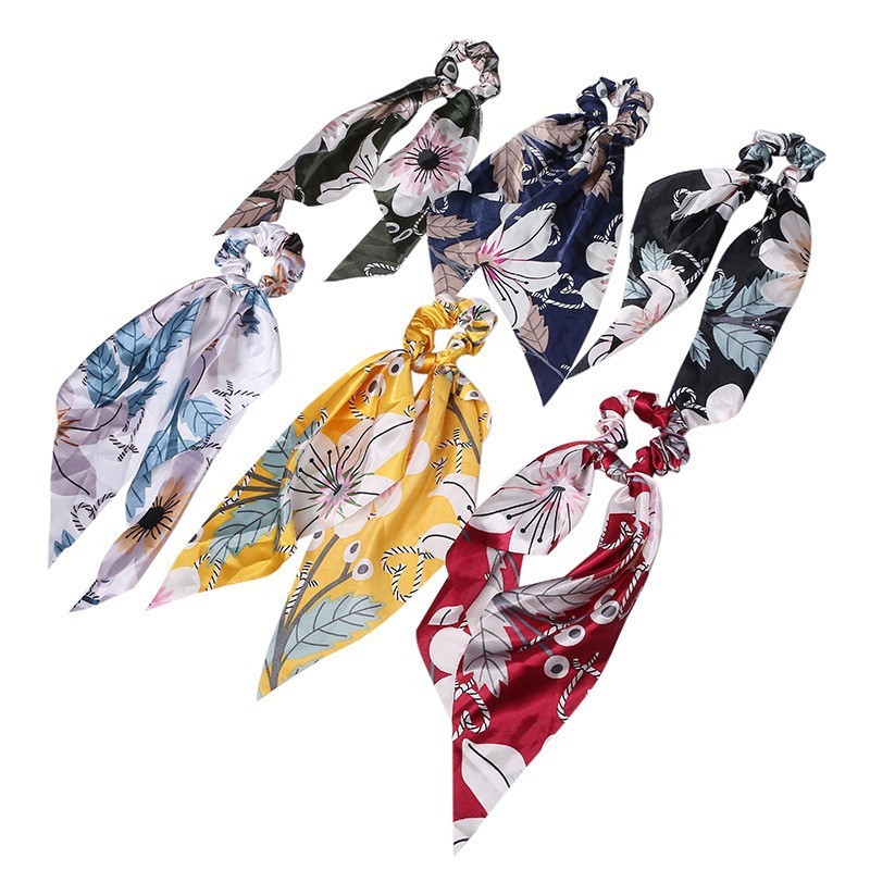 Fashion Long Streamer Printed Fabric Tie