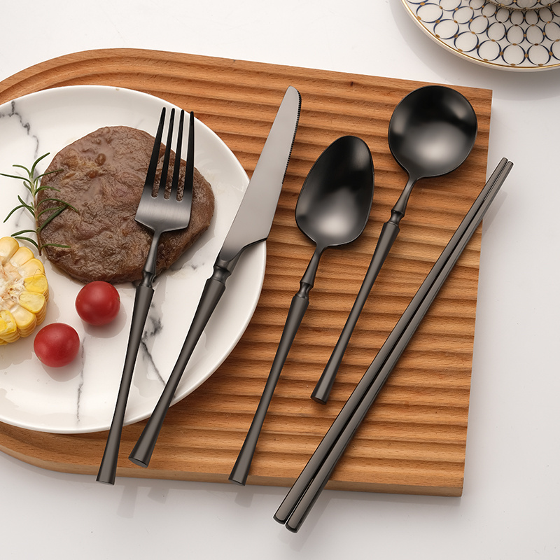 Matte Black Stainless Steel Luxury Flatware Set