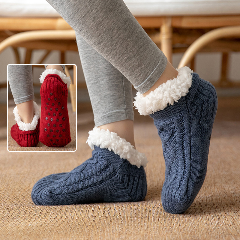 Winter Knitted Plush Non-slip Carpet Socks