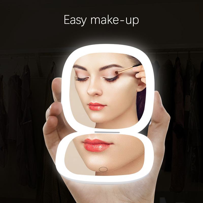 Foldable Handheld Led Make-up Mirror