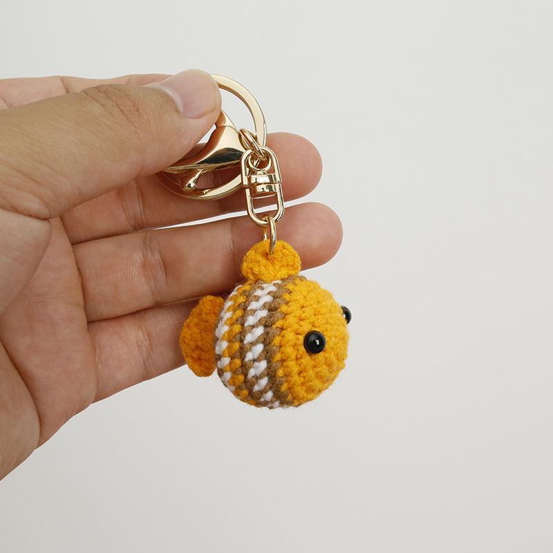 Creative Hand Crocheted Clownfish Keychain - Image 4