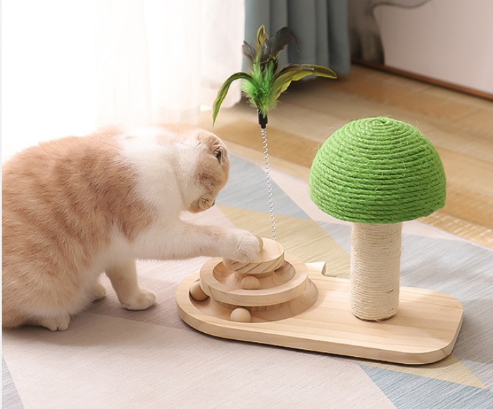 Double Sisal Pet Cat Claw Scratcher Tree
