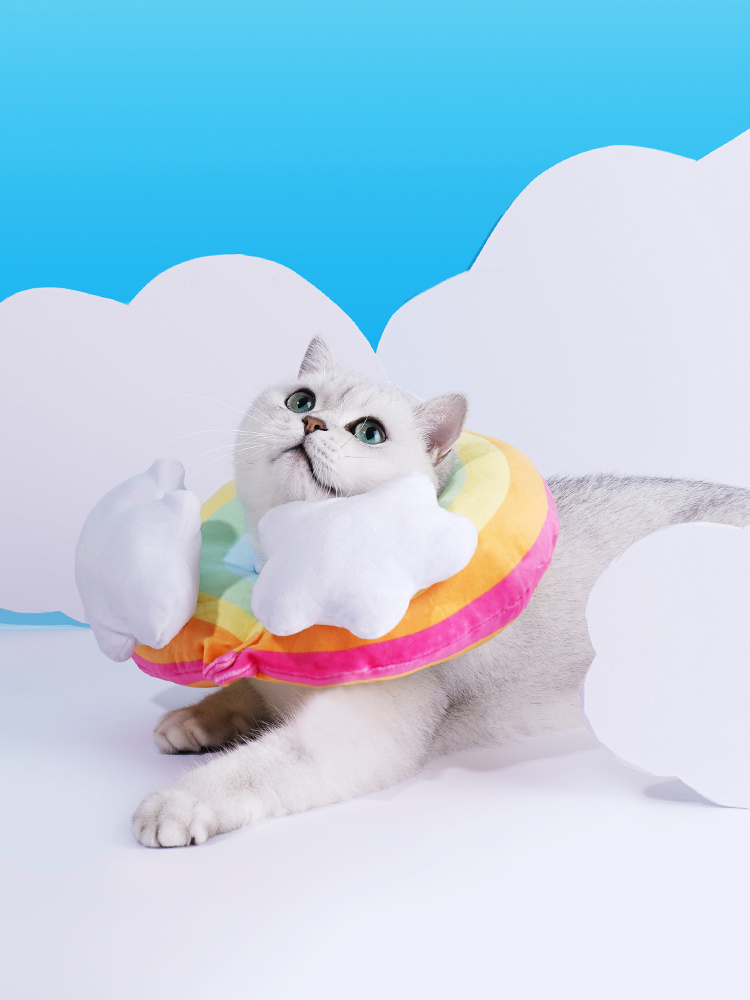 Pet Fashion Rainbow Anti-Lick Collar Cover - Image 3