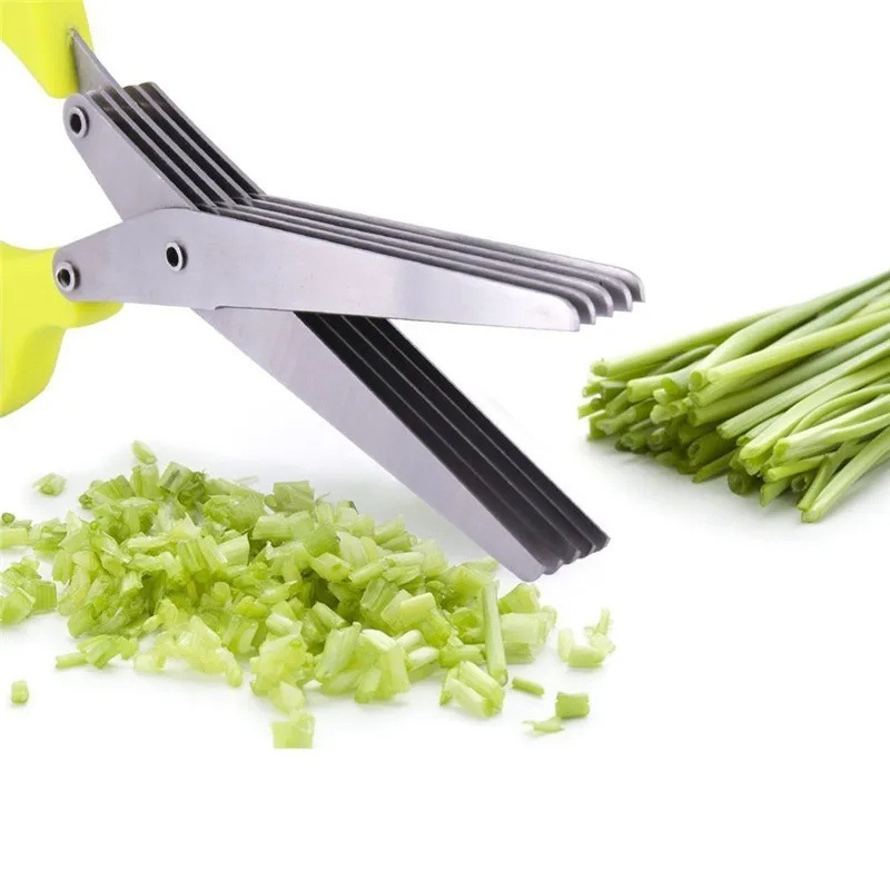 Stainless Steel Multi-layer Green Herb Scissors
