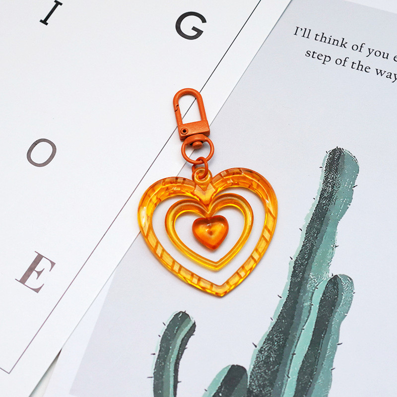 Cute Retro Love Acrylic Couple Keychain - Image 5