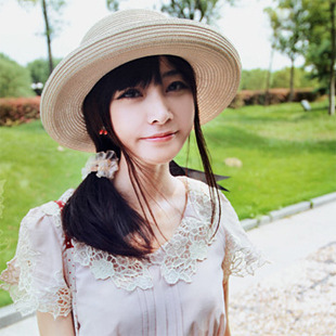 Women's Pastoral Bowknot Curly Straw Hat - Image 3