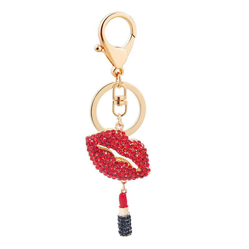 Fashion Diamond Red Lip Keychain - Image 5