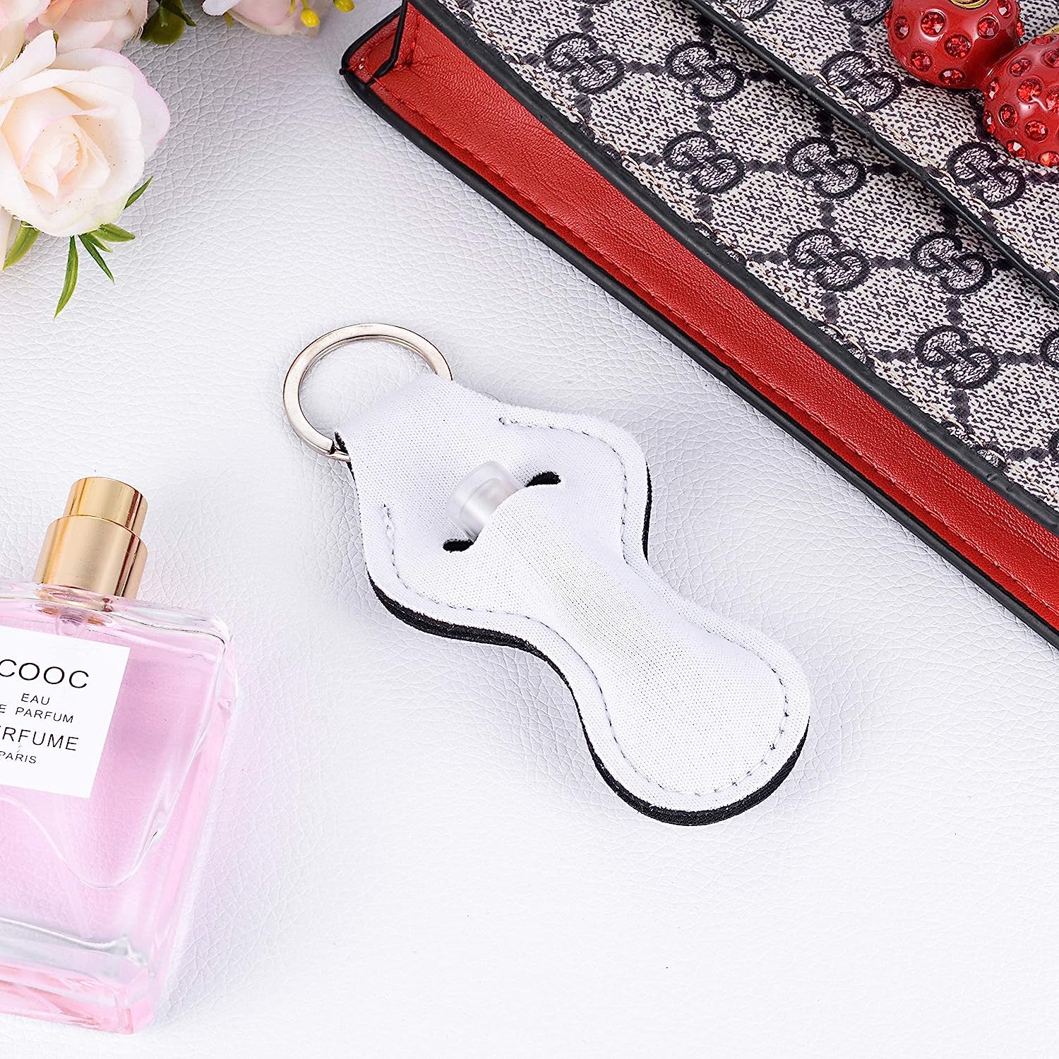 Neoprene Protective Lipstick Case Keychain