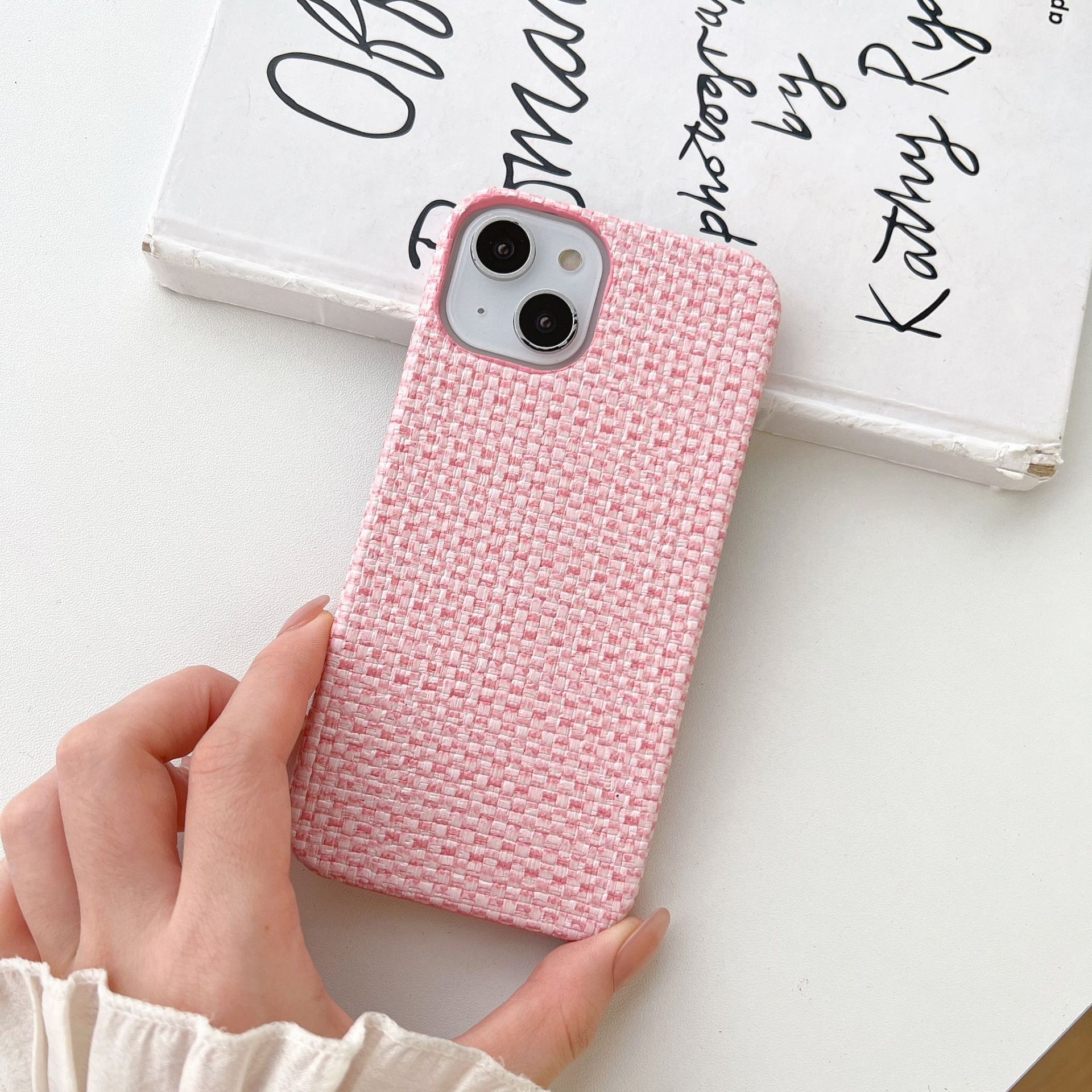 Woven Plaid Mobile Phone Protective Case - Image 5