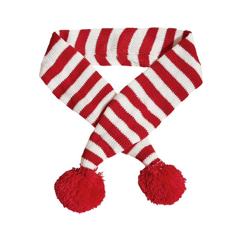 Christmas Pet Contrast Color Striped Scarf - Image 4
