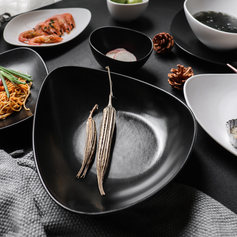 Irregular Household Ceramic Bowls And Plates - Image 7