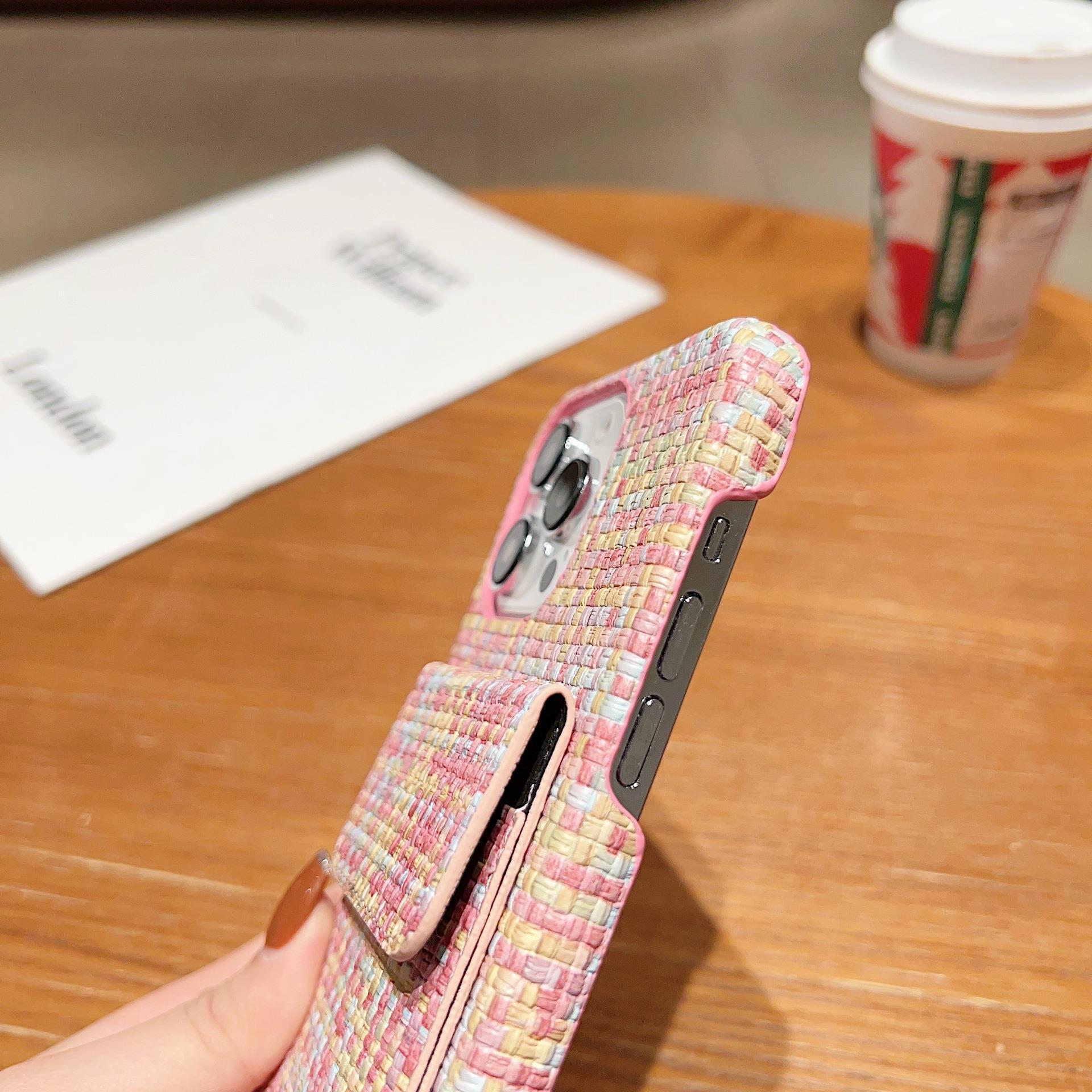 Woven Card Leather Phone Case - Image 5